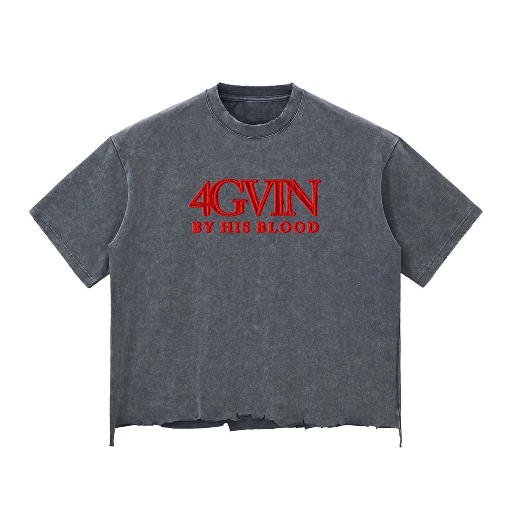4GVIN - By His Blood" Distressed Vintage Tee