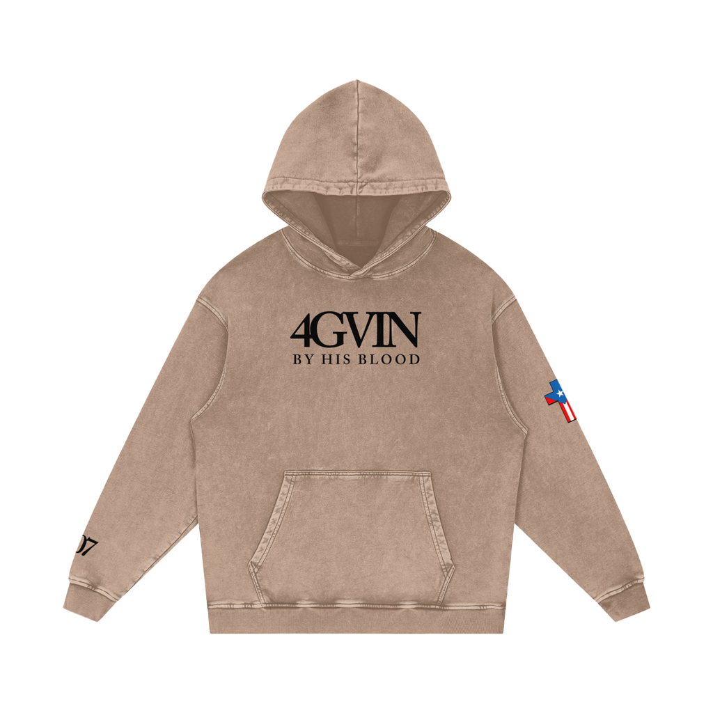 Snow Washed Loose Cotton Hoodie