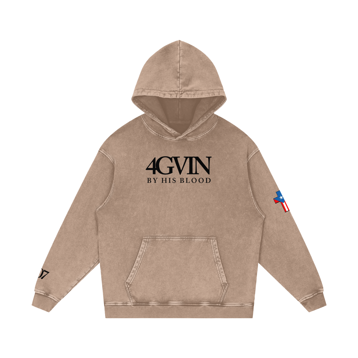 Snow Washed Loose Cotton Hoodie
