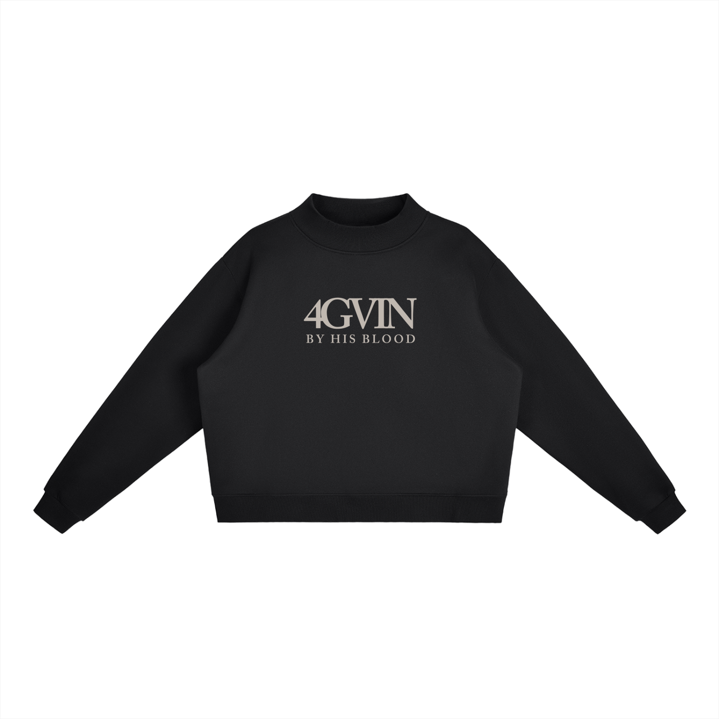 4GVIN "Faith Can Move Mountains"  Girls Essential Fleece Mock-Neck Crew Sweatshirt