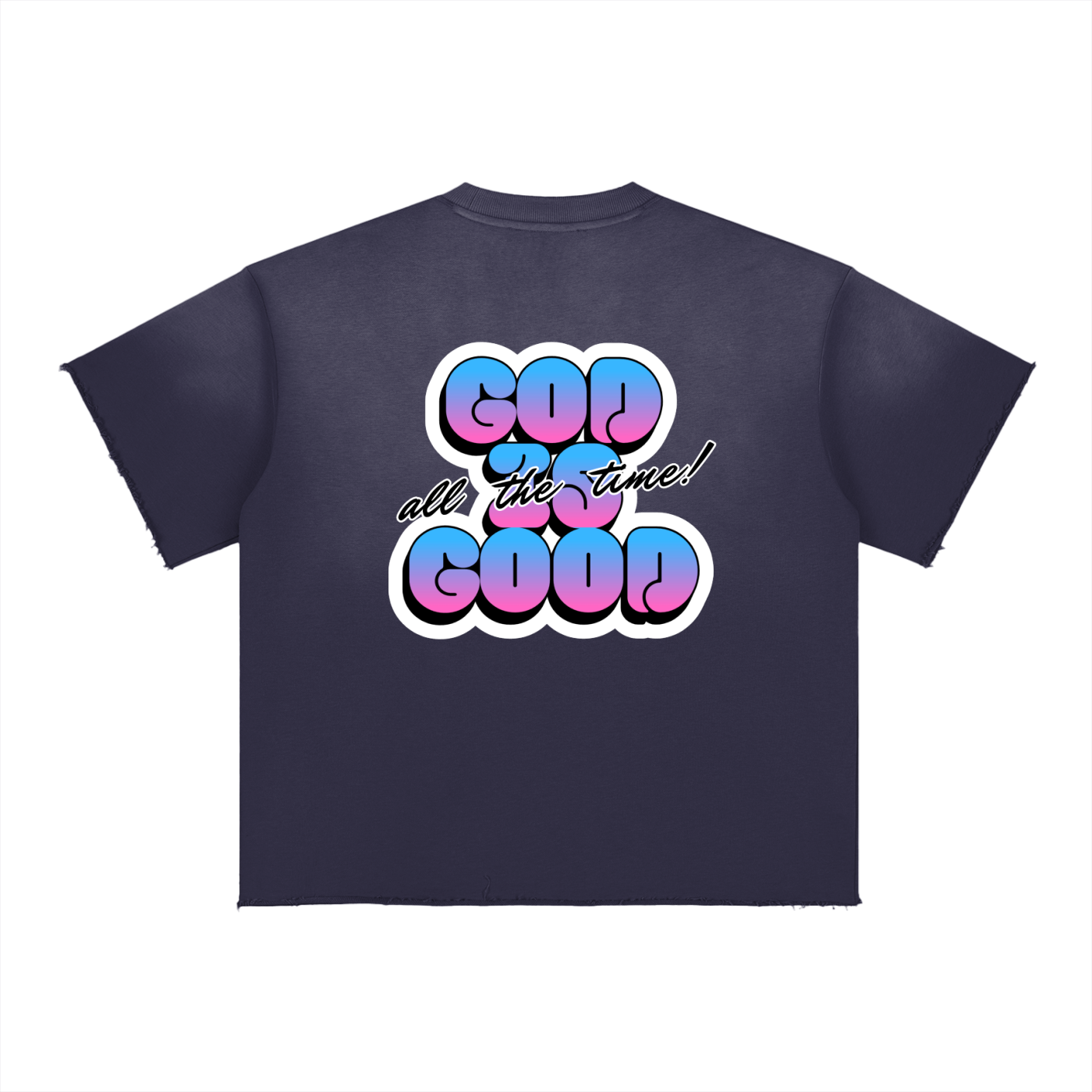 4GVIN Black "God Is Good" Bubble Graphic Tee