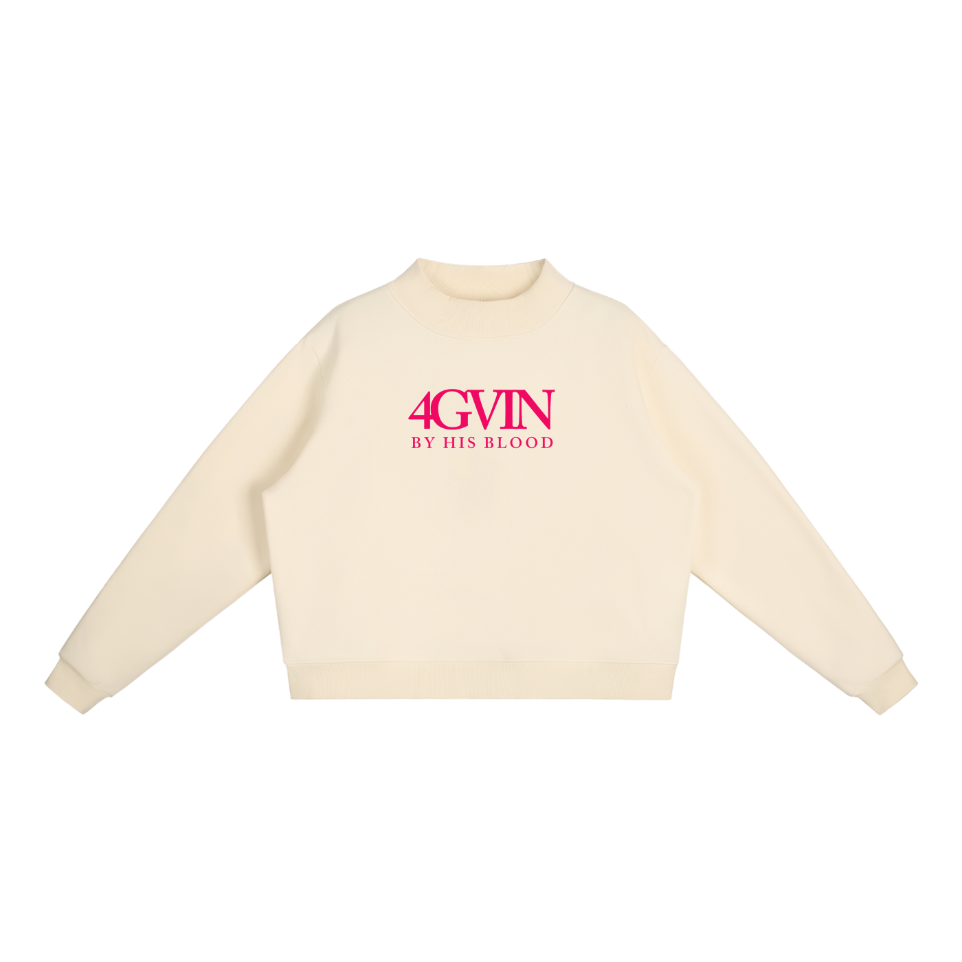 4GVIN " Keep the Faith " Girls Essential Fleece Mock-Neck Crew Sweatshirt