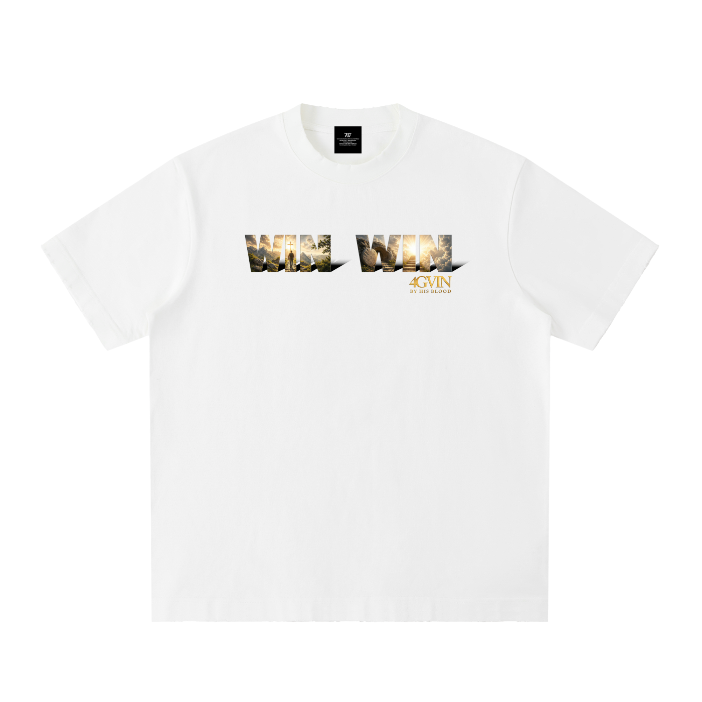 4GVIN ( WIN WIN ) Heavyweight Vintage Washed Frayed T-Shirt