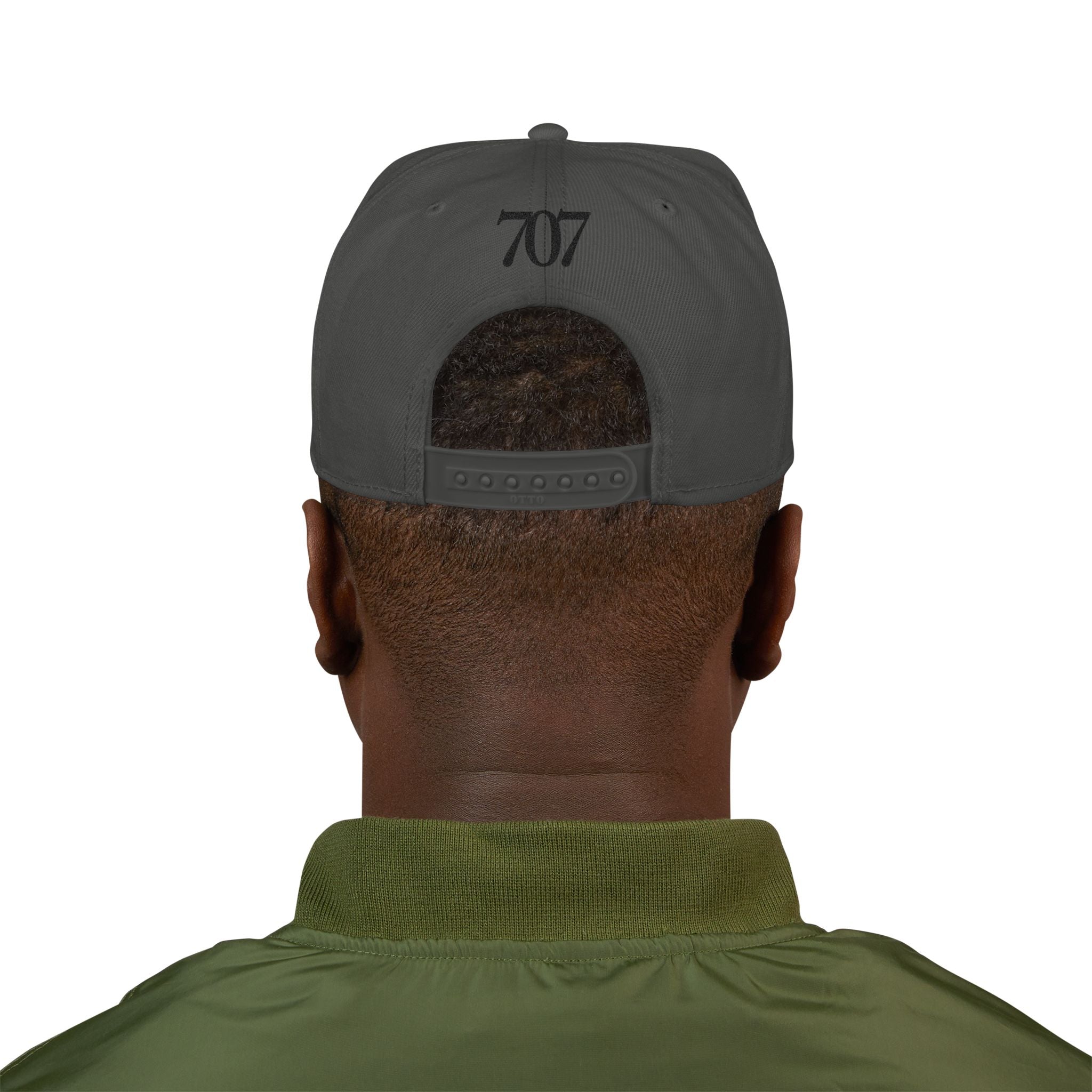 Snapback Hat — Subtle Embroidered Flag Pin & '707' Accent