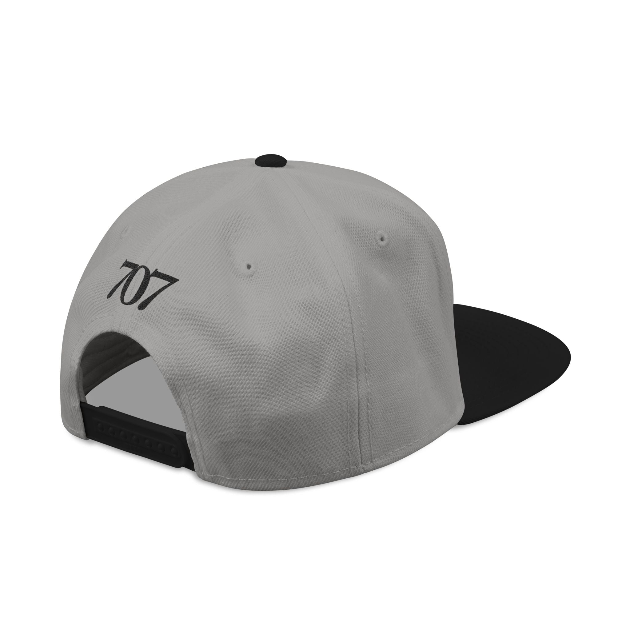 Snapback Hat — Subtle Embroidered Flag Pin & '707' Accent
