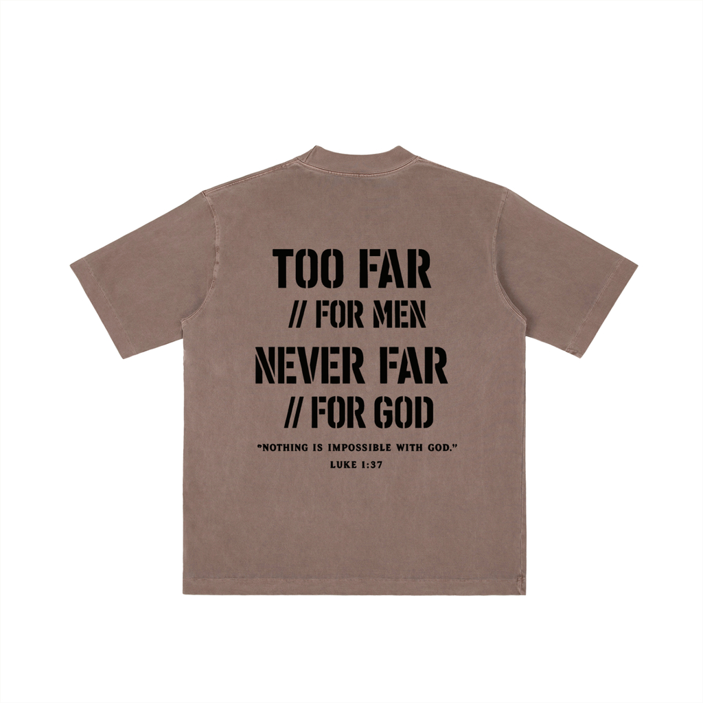 4GVIN ( Too Far ) Wash Drop Shoulder T-shirt