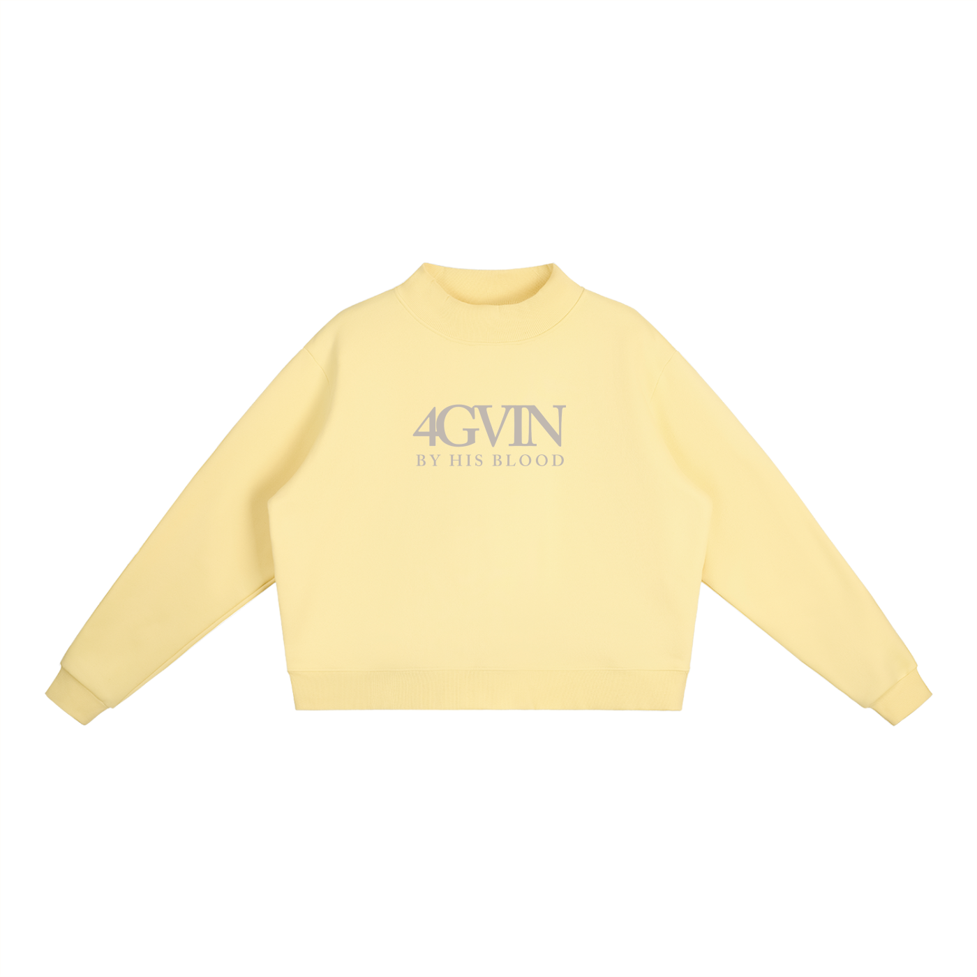 4GVIN "Faith Can Move Mountains"  Girls Essential Fleece Mock-Neck Crew Sweatshirt