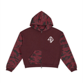 4GVIN ( Camo FED ) Unisex Colorblock Camo Full Zip Boxy Hoodie