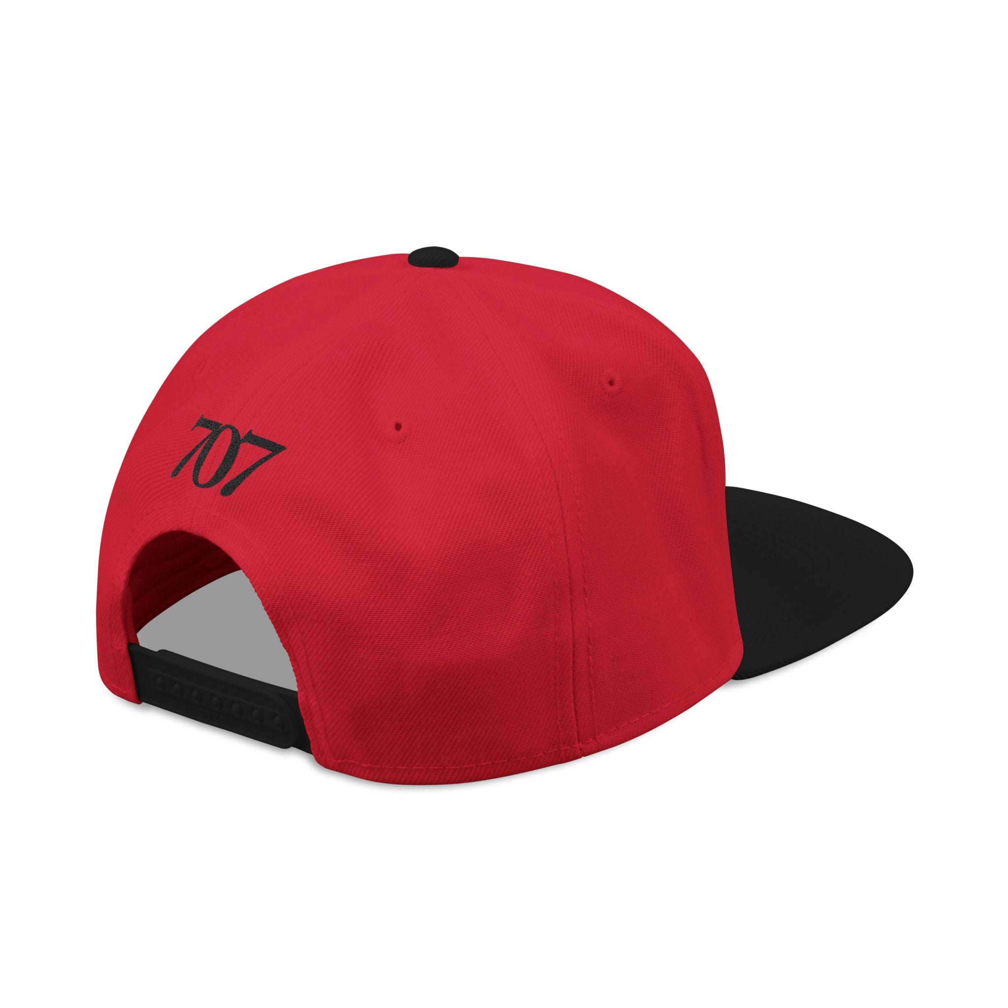 Snapback Hat — Subtle Embroidered Flag Pin & '707' Accent