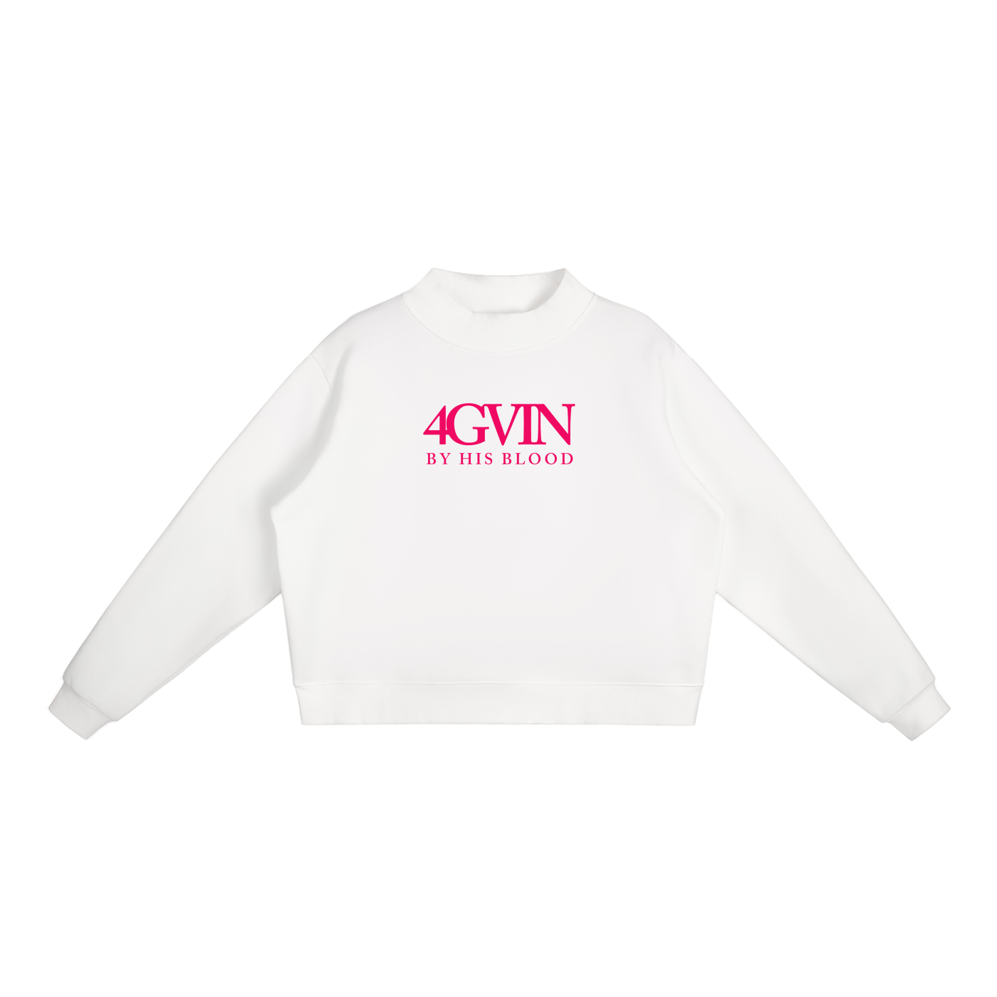 4GVIN " Keep the Faith " Girls Essential Fleece Mock-Neck Crew Sweatshirt