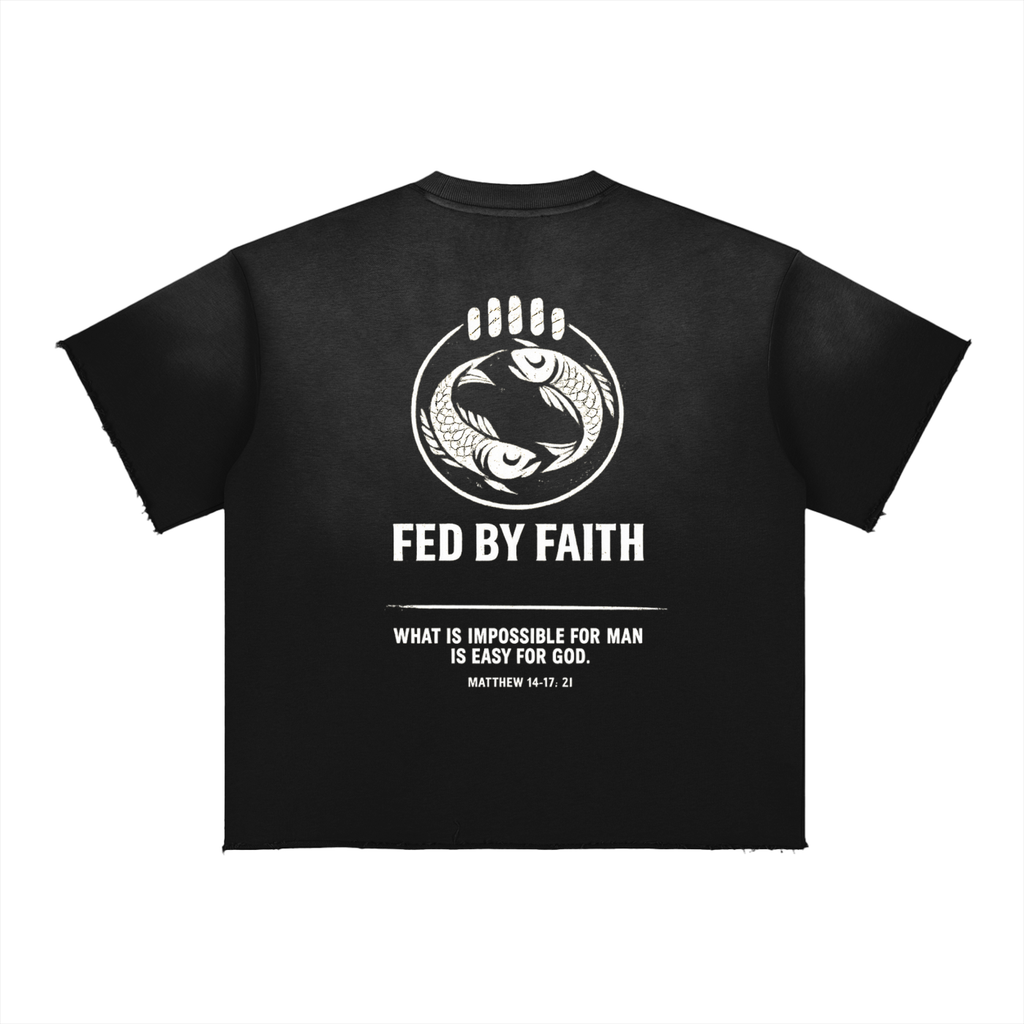 4GVIN ( 5 Panes ) Fade Raw Edge T-Shirt