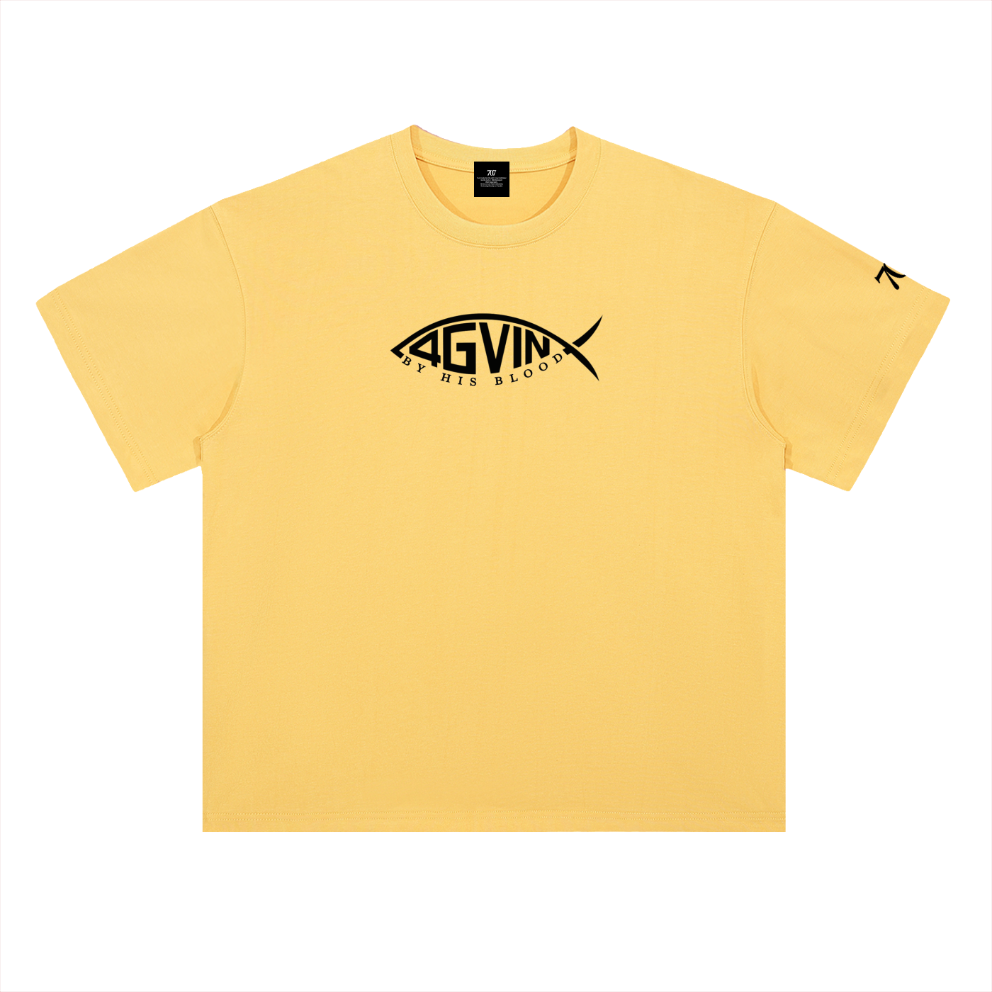 4GVIN ( PEZ IXOYE )   Drop Shoulder Cotton T-Shirt