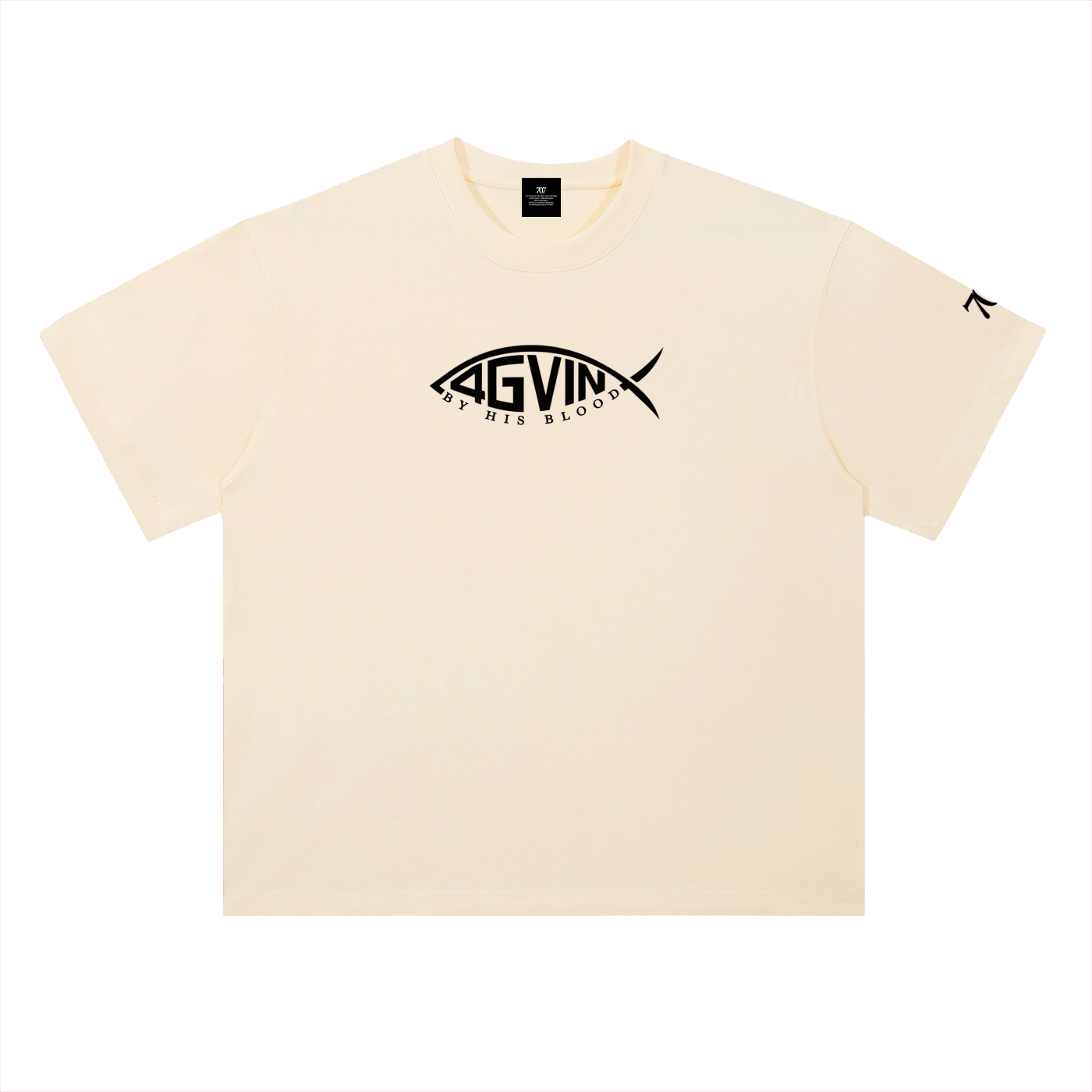 4GVIN ( PEZ IXOYE )   Drop Shoulder Cotton T-Shirt