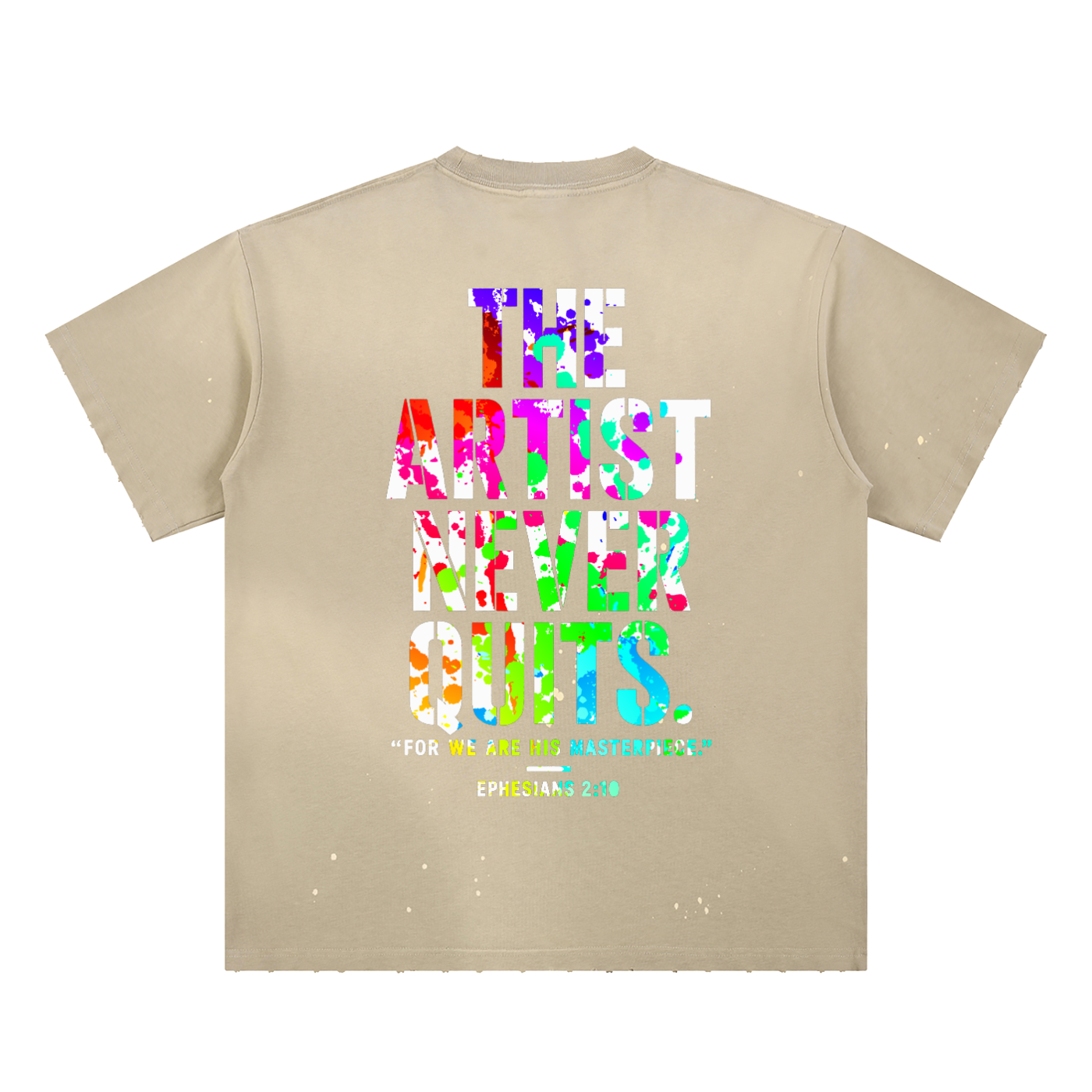 4GVIN ( Art ) Hand-Frayed Sunfade Paint Splatter T-Shirt