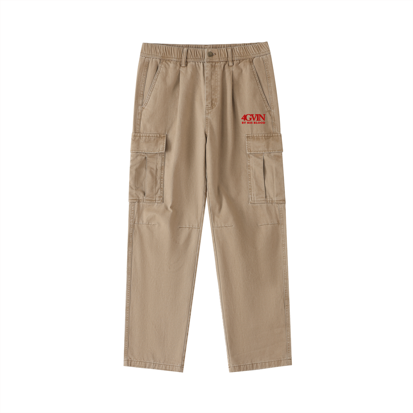 4GVIN Cotton Elastic-Waist Cargo Pants