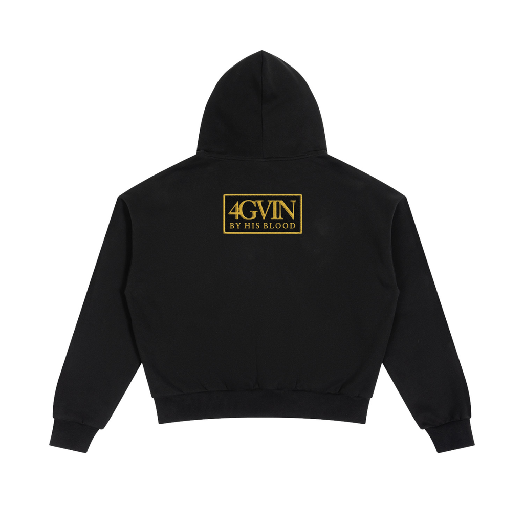 4GVIN Unisex Boxy Fleece Piping Full Zip Hoodie