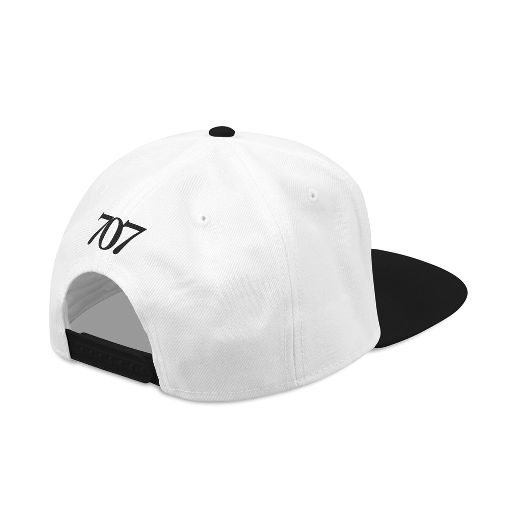Snapback Hat — Subtle Embroidered Flag Pin & '707' Accent