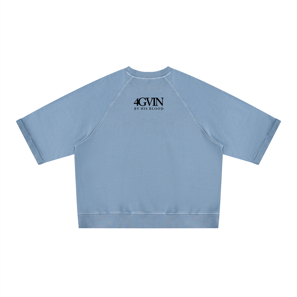 4GVIN Unisex Vintage Wash Boxy Short Sleeve Sweatshirt