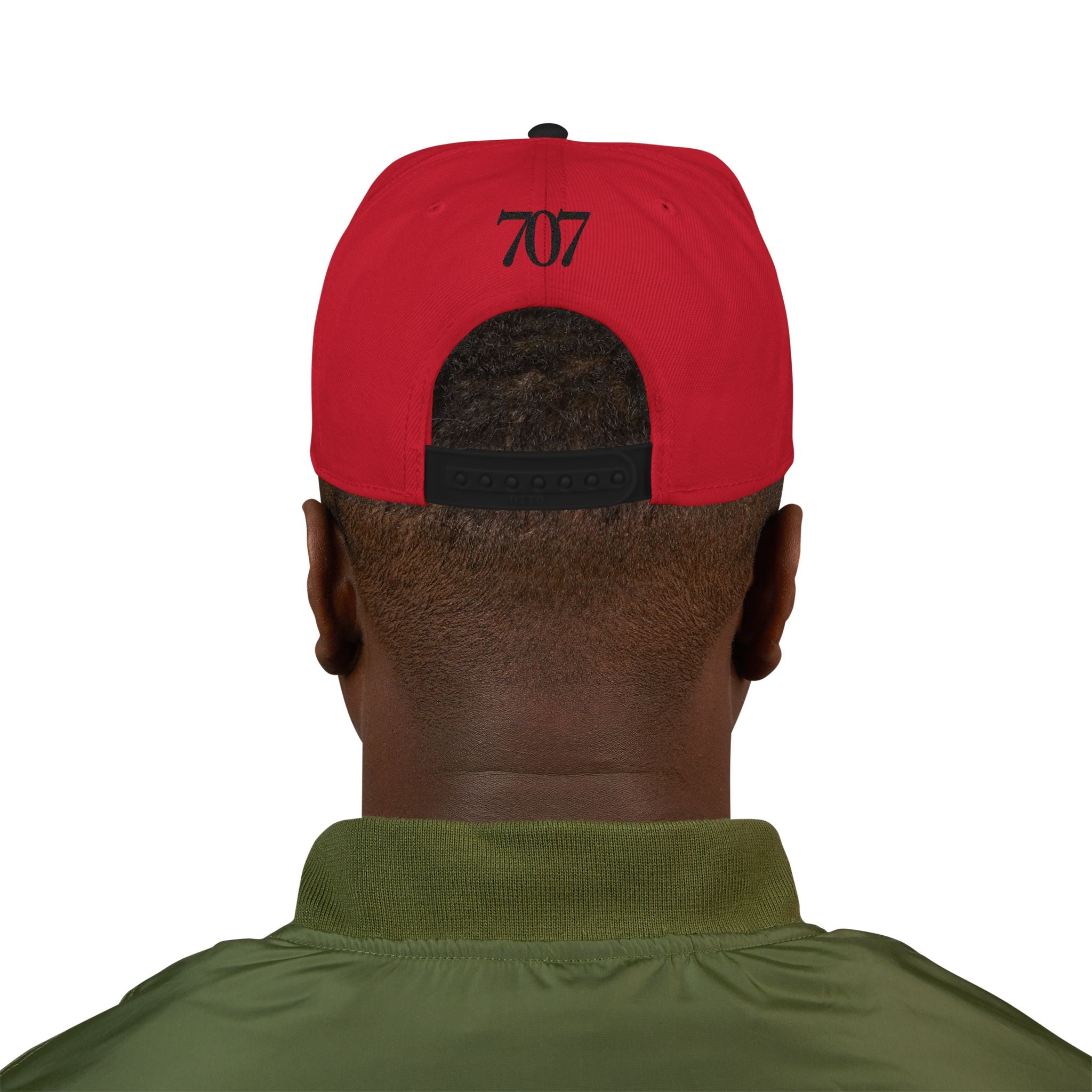 Snapback Hat — Subtle Embroidered Flag Pin & '707' Accent