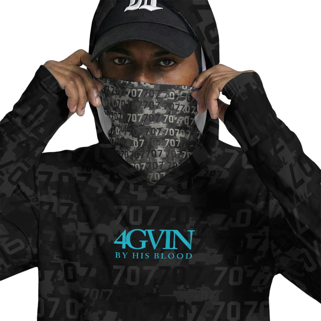 4GVIN All-Over Print Men’s Sun Protection Hoodie with Face Cover and Thumb Holes