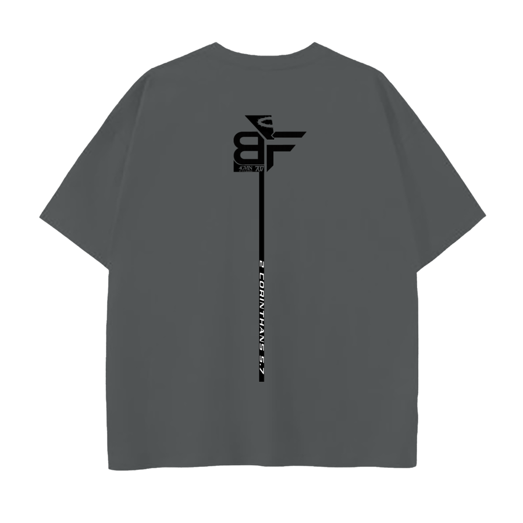 4GVIN ( DRIVEN V2)  Heavyweight Tee – White Drop Shoulder Cotton T-Shirt