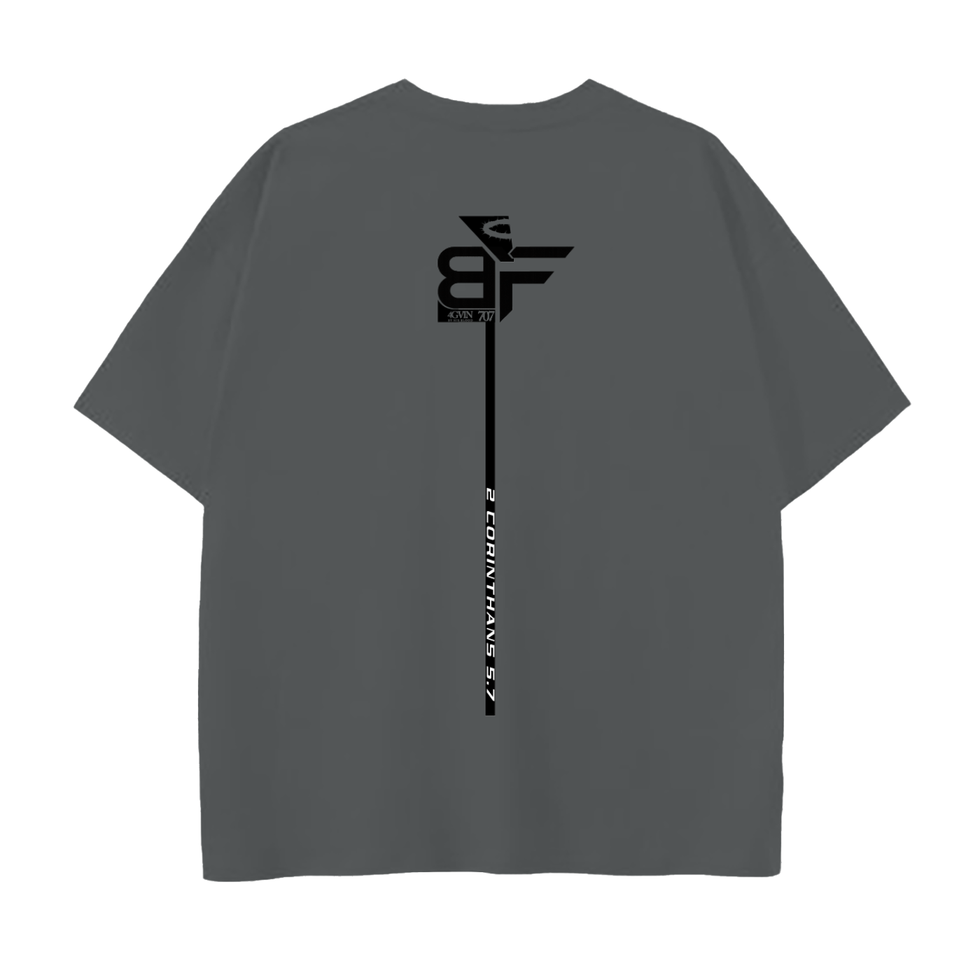 4GVIN ( DRIVEN V2)  Heavyweight Tee – White Drop Shoulder Cotton T-Shirt