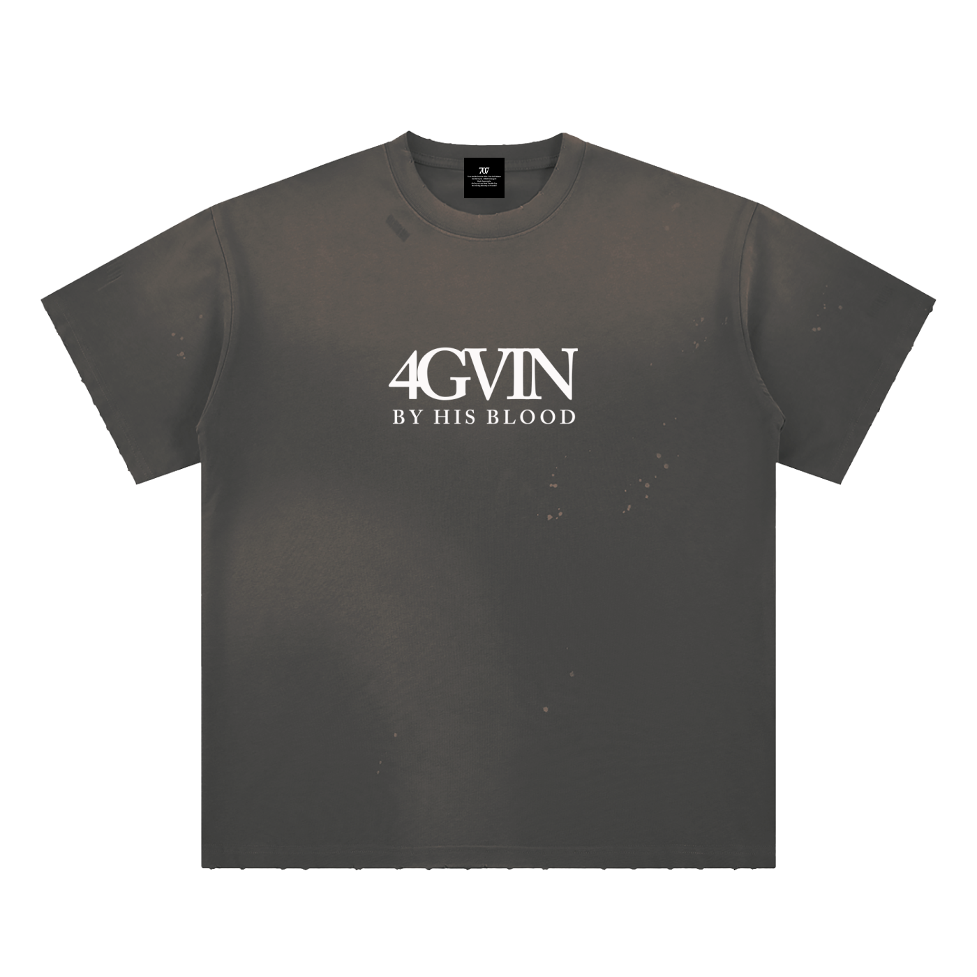 4GVIN ( Too Far ) Hand-Frayed Paint Splatter T-Shirt