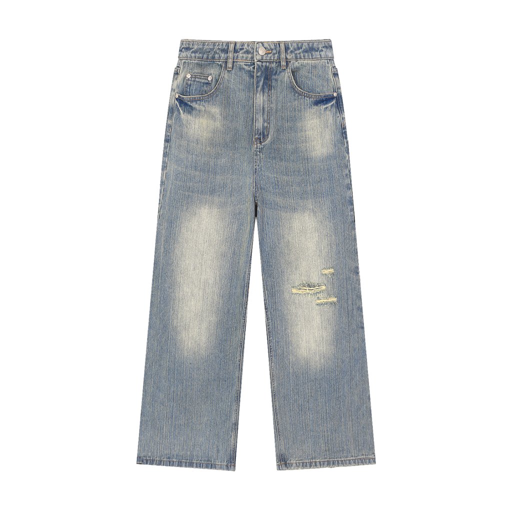 4GVIN Vintage Wash Distressed Denim Jeans