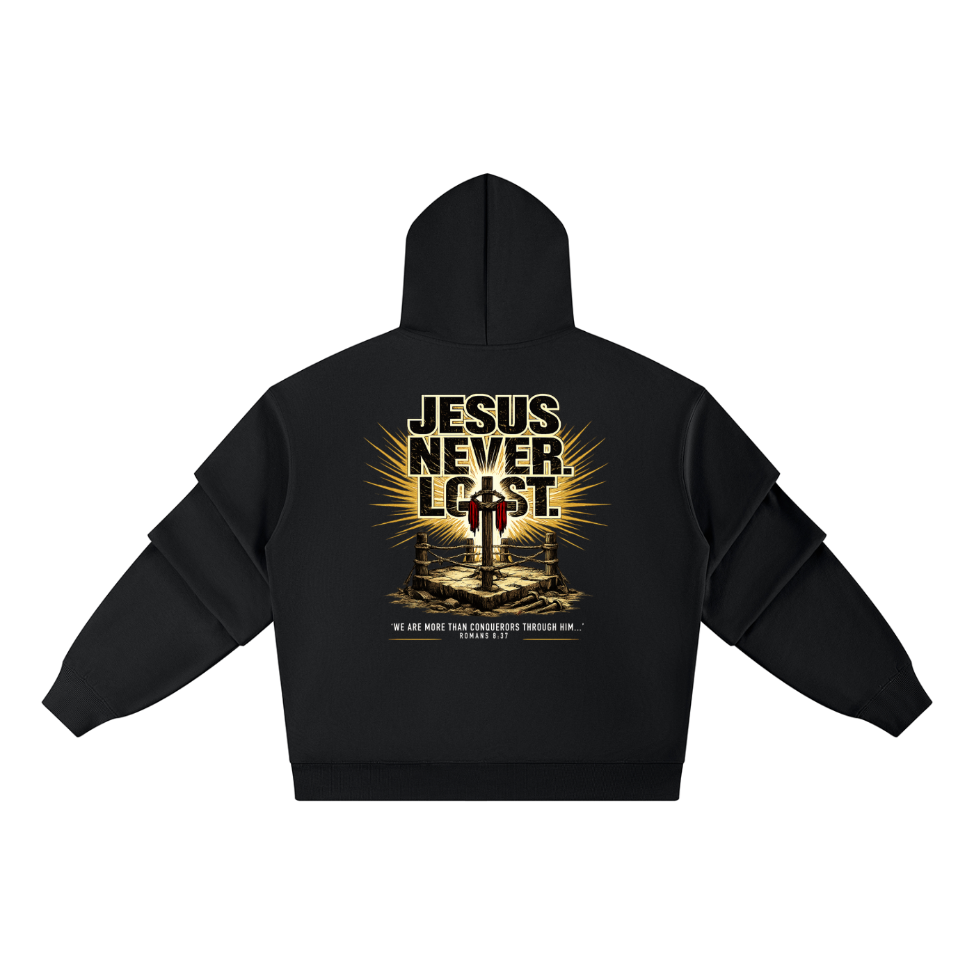 4GVIN ( No Lose ) Unisex Heavyweight Ruched Sleeves Hoodie