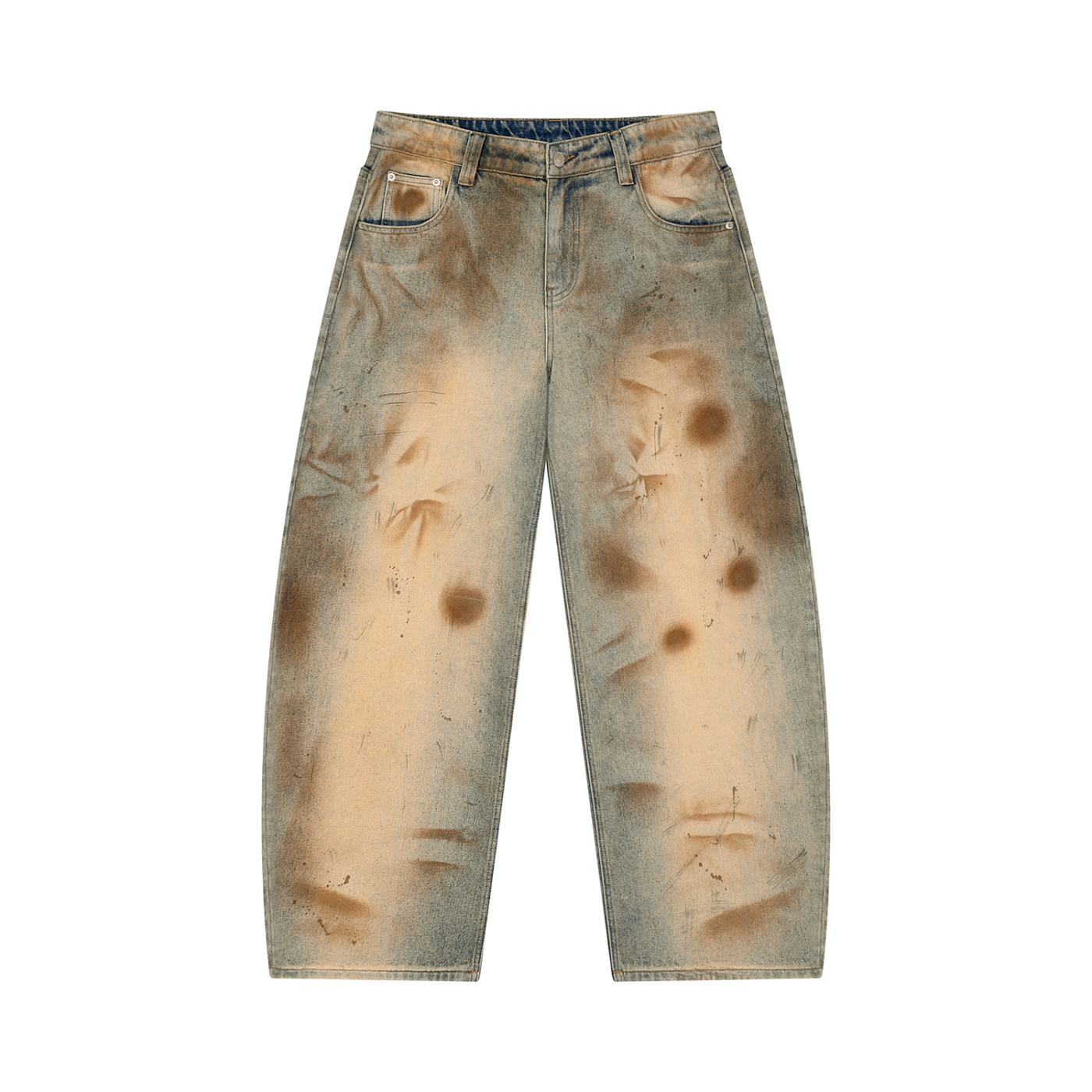 4GVIN Men’s Vintage Wash Barrel Leg Jeans