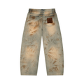 4GVIN Men’s Vintage Wash Barrel Leg Jeans