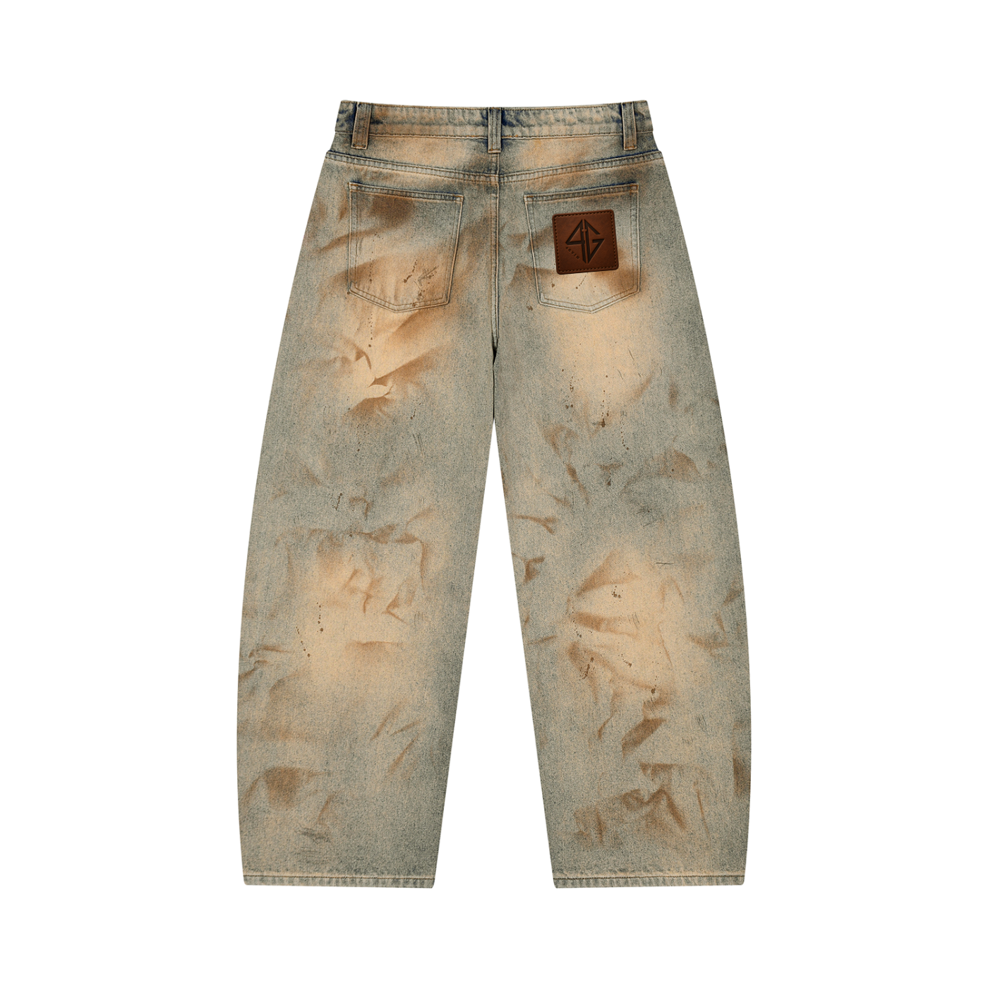 4GVIN Men’s Vintage Wash Barrel Leg Jeans