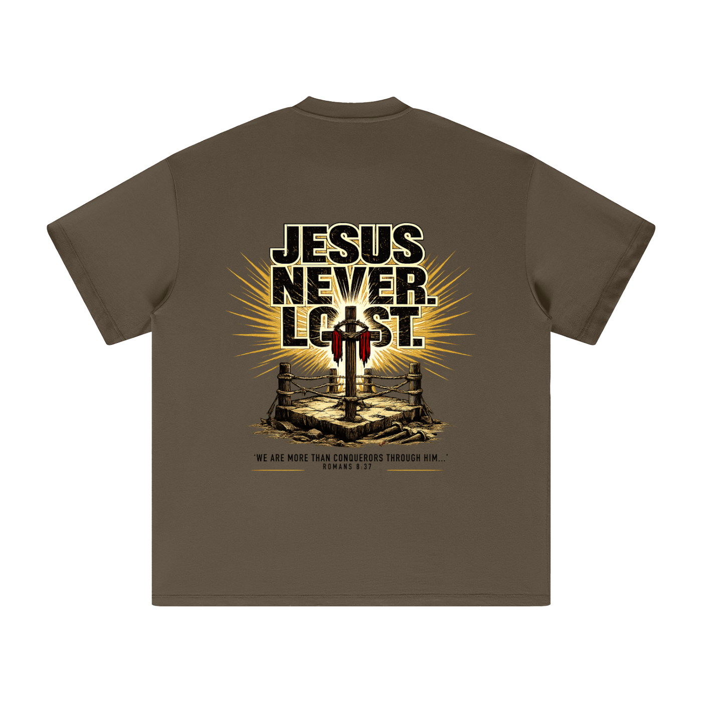 4GVIN ( Jesus Never )  Earth Tone T-Shirt