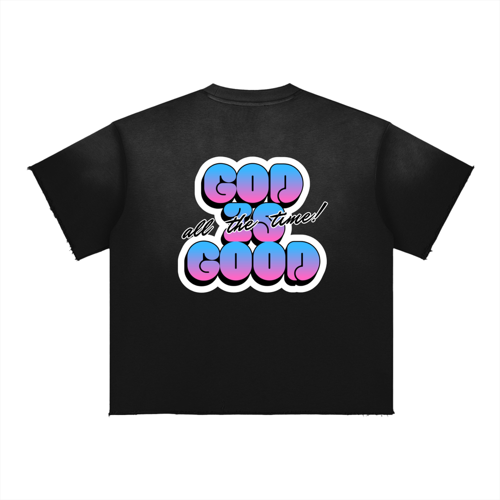 4GVIN Black "God Is Good" Bubble Graphic Tee