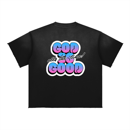 4GVIN Black "God Is Good" Bubble Graphic Tee
