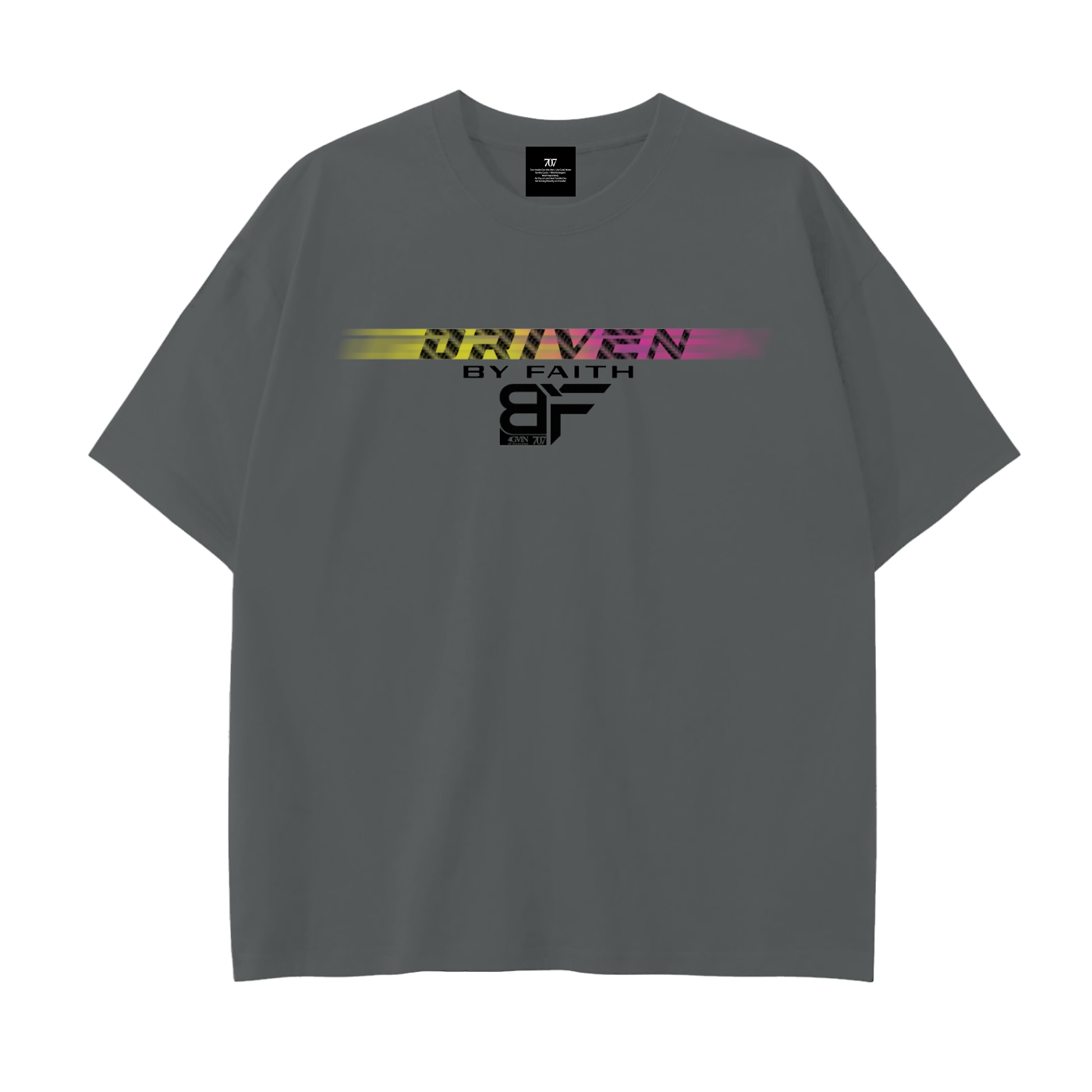 4GVIN ( DRIVEN V2)  Heavyweight Tee – White Drop Shoulder Cotton T-Shirt
