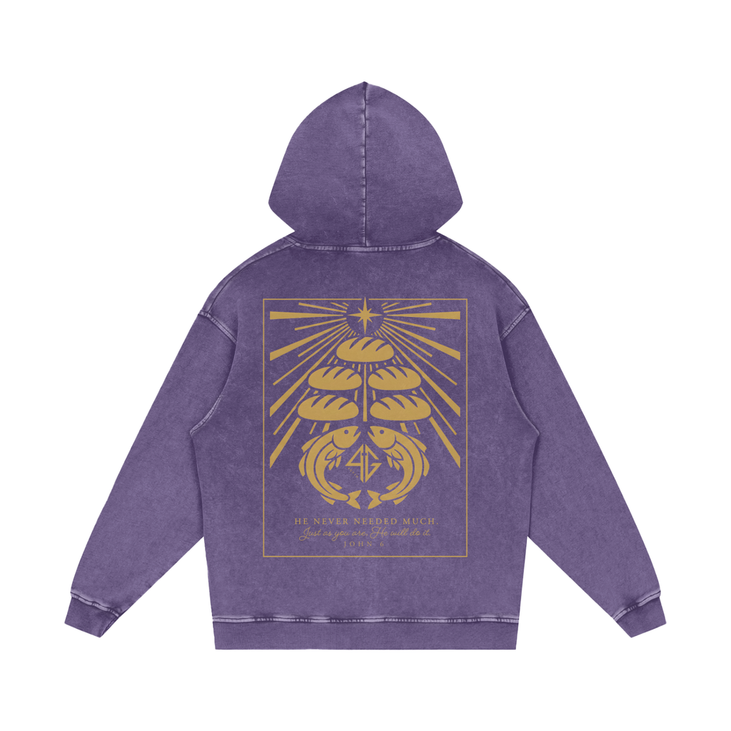 4GVIN ( 5 Panes ) Snow Washed Loose Cotton Hoodie