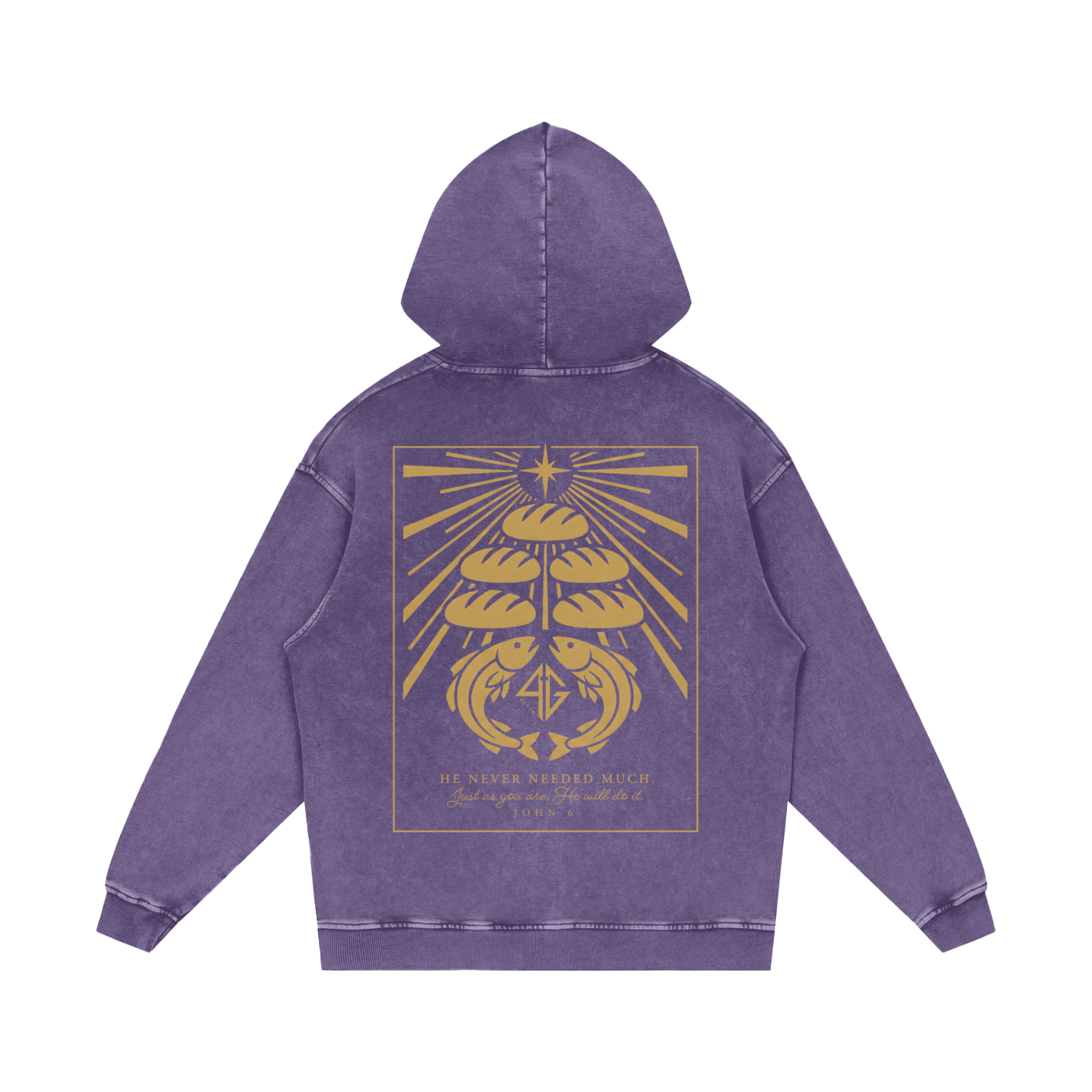 4GVIN ( 5 Panes ) Snow Washed Loose Cotton Hoodie