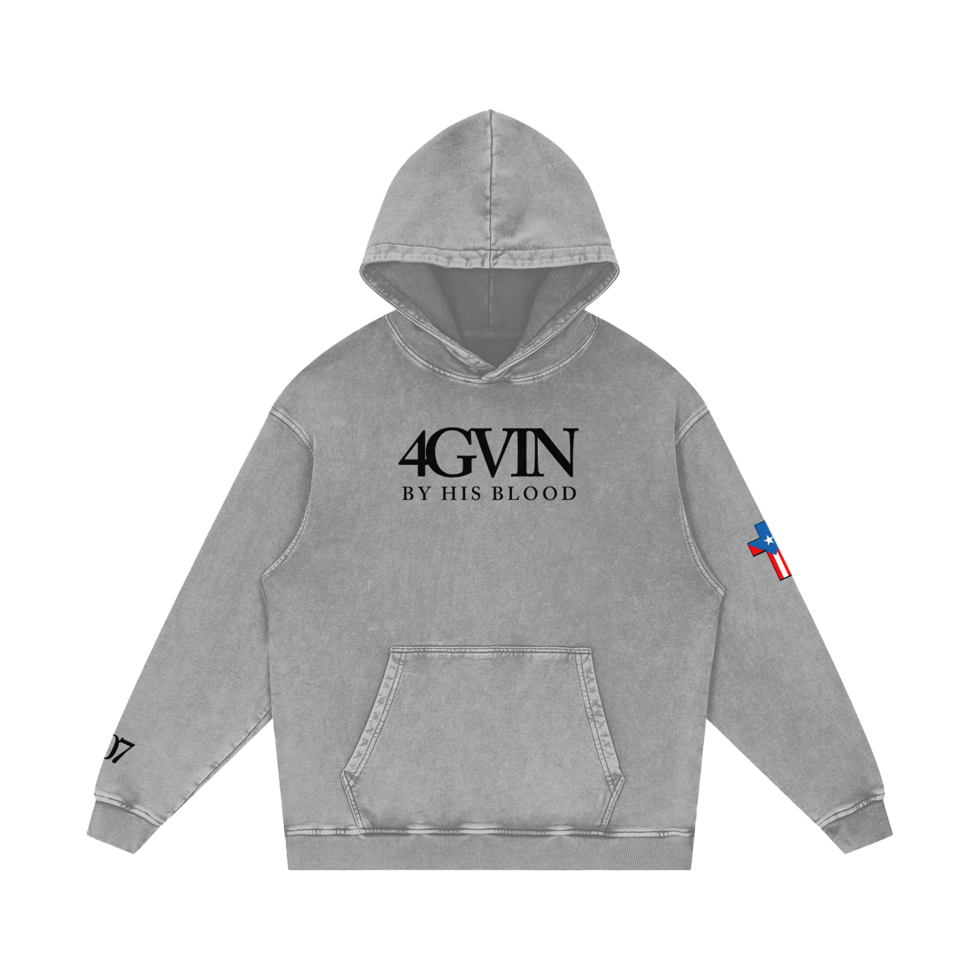 Snow Washed Loose Cotton Hoodie
