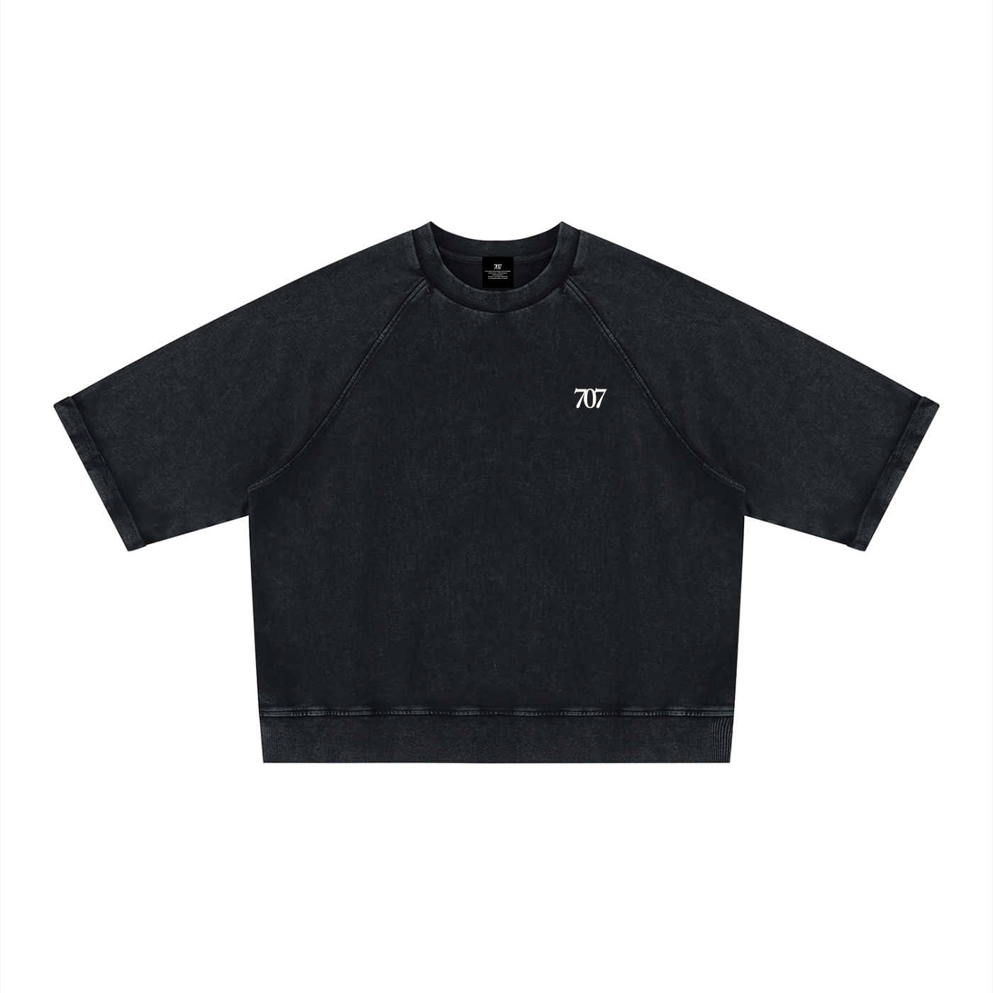 4GVIN Unisex Vintage Wash Boxy Short Sleeve Sweatshirt