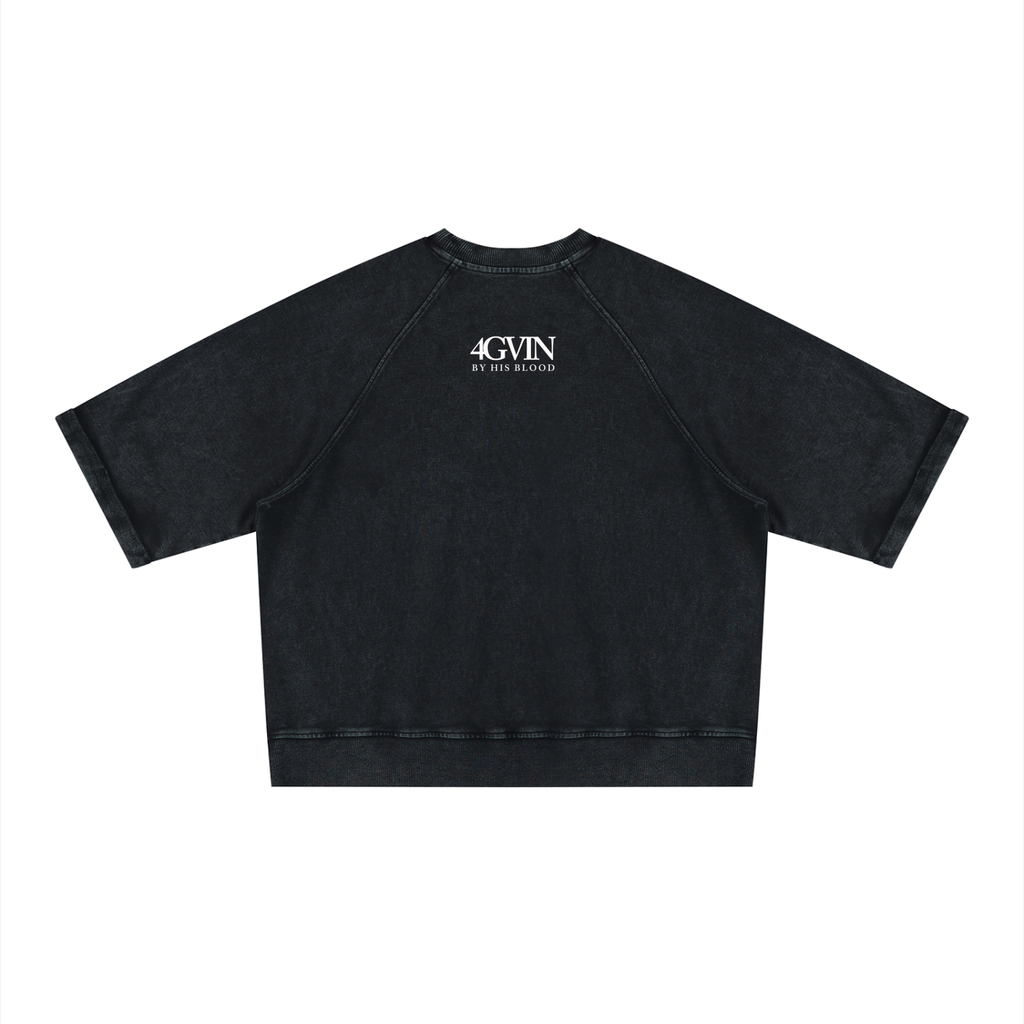 4GVIN Unisex Vintage Wash Boxy Short Sleeve Sweatshirt