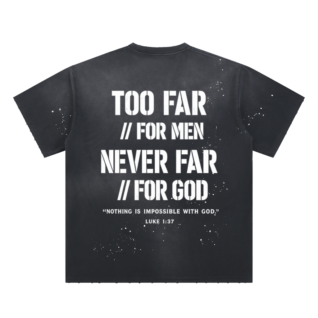 4GVIN ( Too Far ) Hand-Frayed Paint Splatter T-Shirt