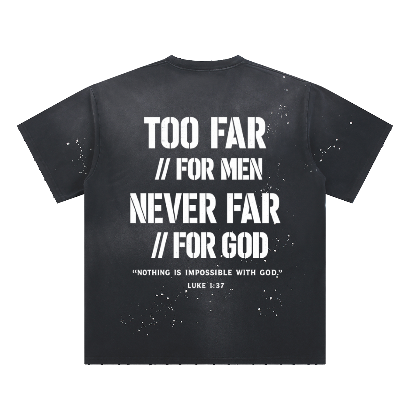 4GVIN ( Too Far ) Hand-Frayed Paint Splatter T-Shirt