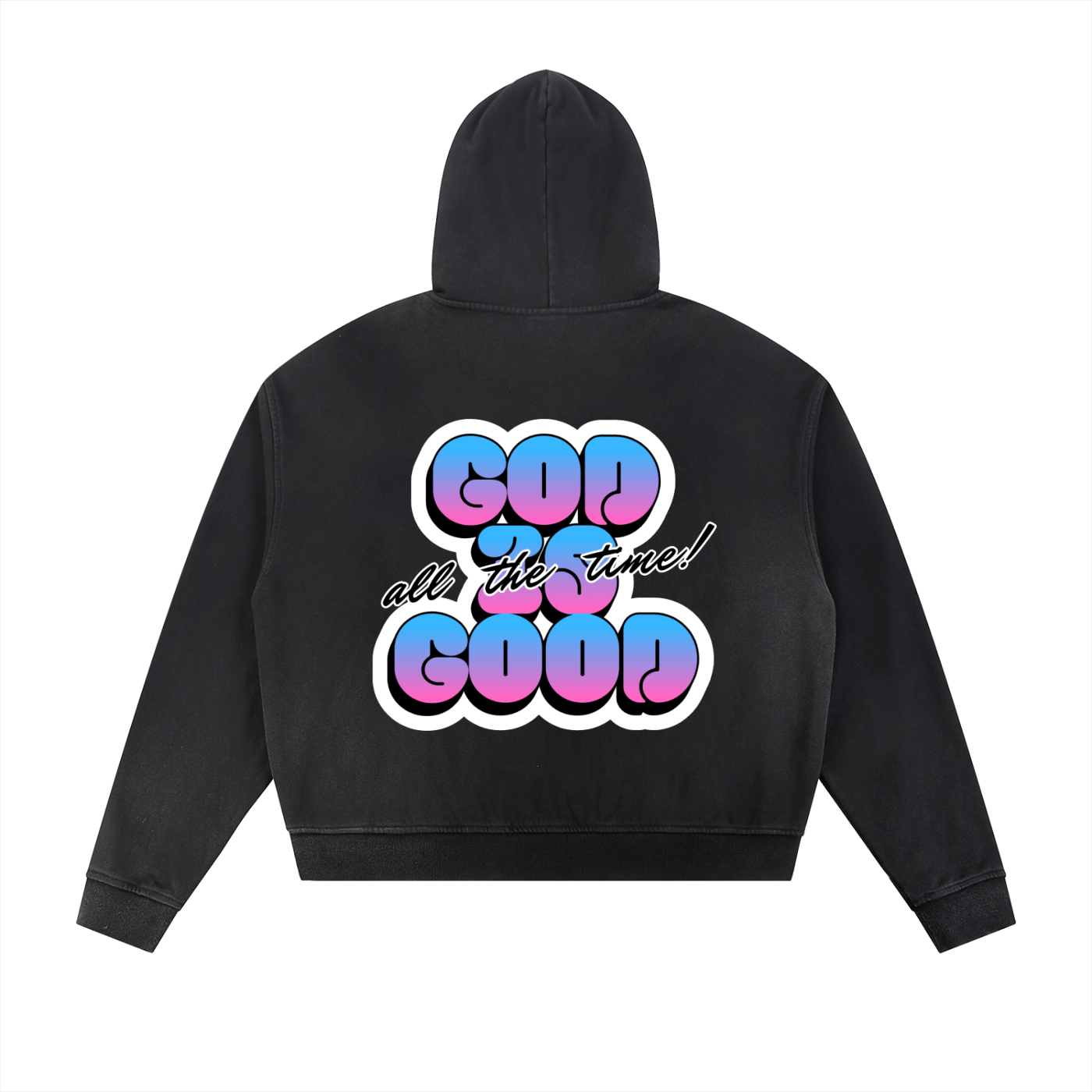 Sun Fade Frayed Raw Edge Fleece Zip Hoodie