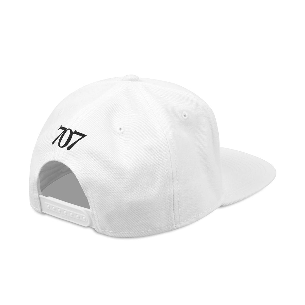 Snapback Hat — Subtle Embroidered Flag Pin & '707' Accent