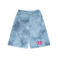 4GVIN Unisex Vintage Wash Plaid Shorts