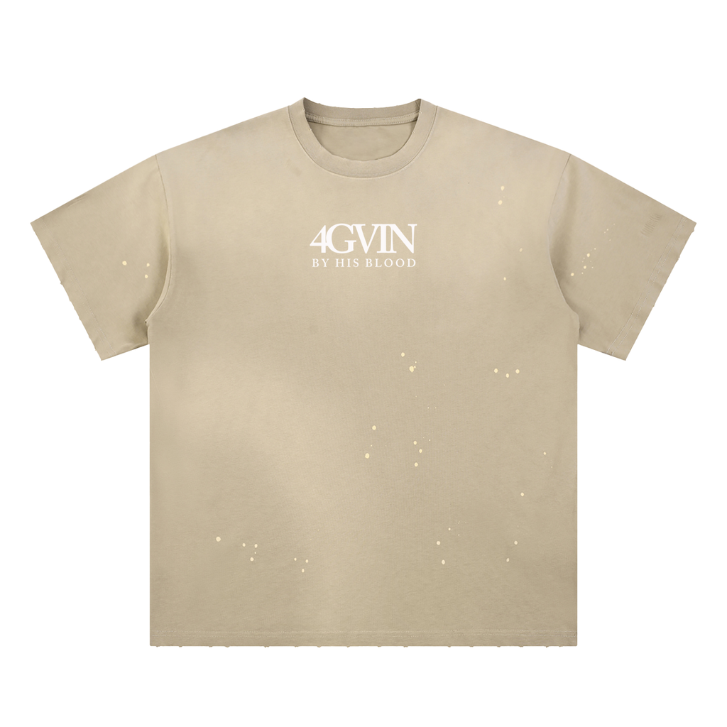 Hand-Frayed Sunfade Paint Splatter T-Shirt