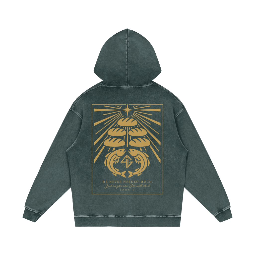 4GVIN ( 5 Panes ) Snow Washed Loose Cotton Hoodie