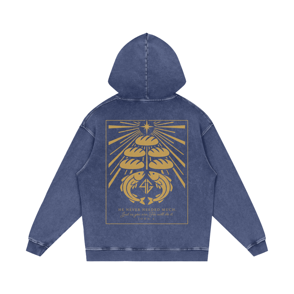 4GVIN ( 5 Panes ) Snow Washed Loose Cotton Hoodie