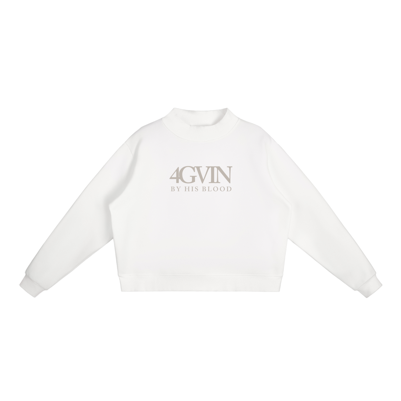 4GVIN "Faith Can Move Mountains"  Girls Essential Fleece Mock-Neck Crew Sweatshirt
